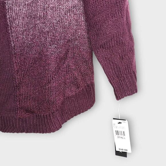 AB Studio Womens Sweater Sz Small Black Burgundy Cowl Neck NWT Mohair Acrylic - Picture 6 of 9